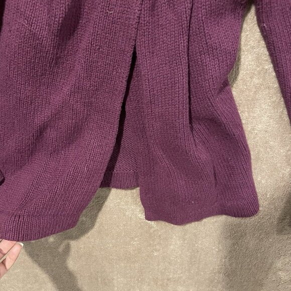 Old Navy Womens Cape Cardigan  Chunky Knit Open Sweater Purple Button Small - Picture 5 of 9